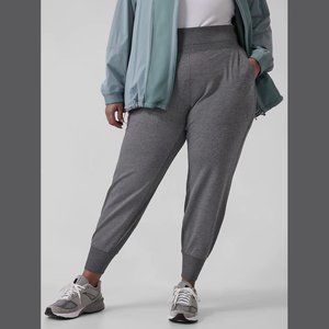 NWT NEW Athleta Venice Jogger 1X Heather Grey Track Pants Lounge Athleisure